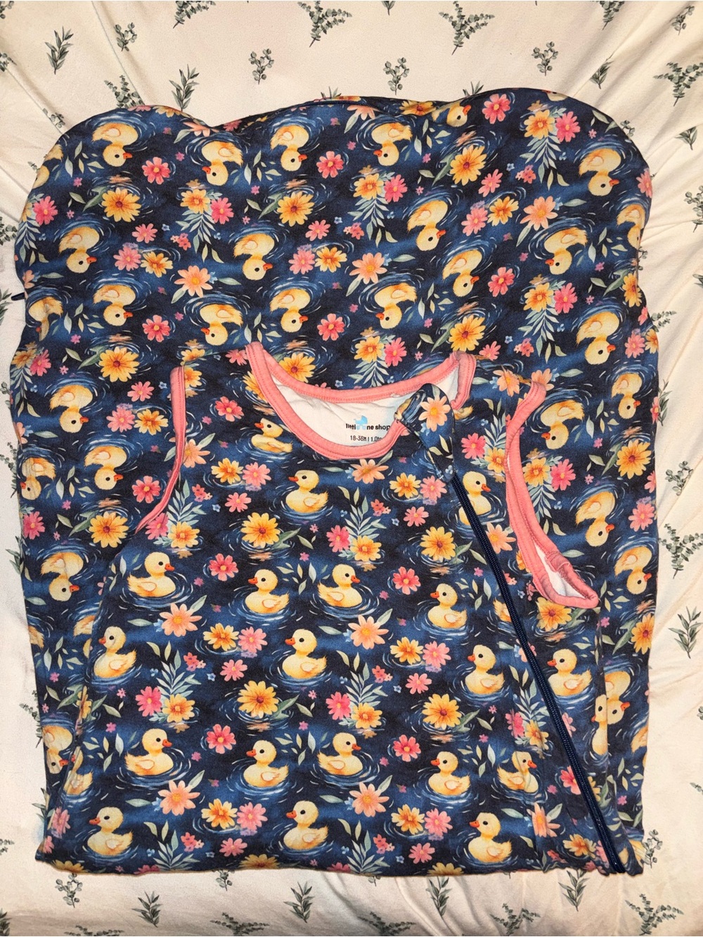 Little one shop sleep sack sleep bag 1.0 tog pink navy ducks 18-36m